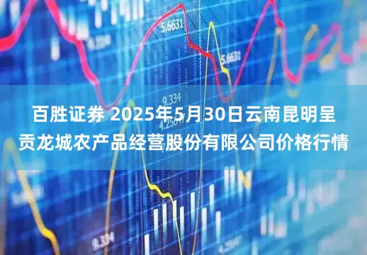 百胜证券 2025年5月30日云南昆明呈贡龙城农产品经营股份有限公司价格行情